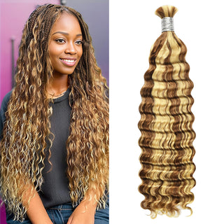 #P30/613 Ombre Brown Bohemian Human Hair For Braiding CVOHAIR