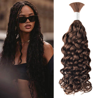 #4 Italian Curly Boho Braids No Weft Bulk Hair for Human Hair CVOHAIR