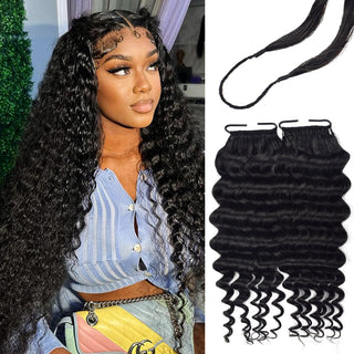 Deep Wave Crochet Human Hair Extensions CVOHAIR