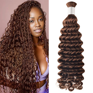 #4 Italian Curly Hot Braids Bulk Human Hair CVOHAIR