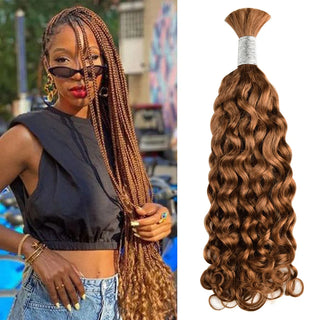 #30 Deep Wave Boho Braids No Weft Bulk Hair for Human Hair CVOHAIR