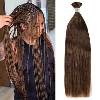 #4 Straight Boho Braids No Weft Bulk Hair for Human Hair CVOHAIR