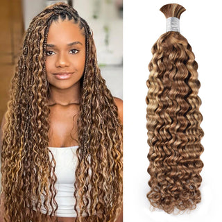 #P27/30 Deep Curly Boho Braids Deep Curly No Weft Bulk Hair for Human Hair CVOHAIR