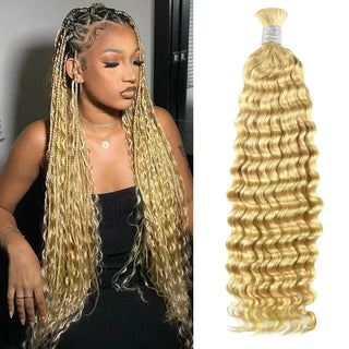 #613 Blonde Deep Wave Bulk Human Hair For Braiding CVOHAIR