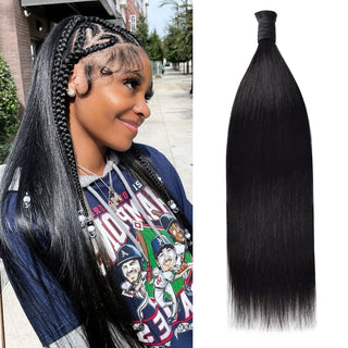 #1 Jet Black Boho Braids Straight No Weft Bulk Hair for Human Hair CVOHAIR