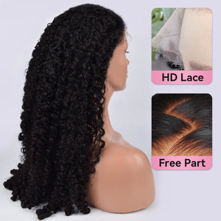 CVOHAIR crépus bouclés HD dentelle avant perruques cheveux humains 200% densité Transparent dentelle frontale perruques pré plumées avec des cheveux de bébé