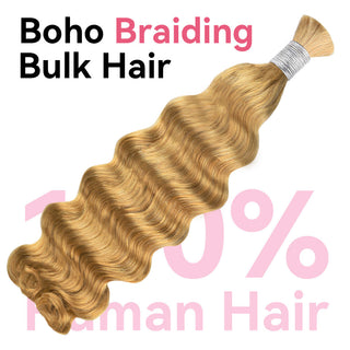 #27 Boho Braids Loose Deep Wave No Weft Bulk Hair for Human Hair CVOHAIR