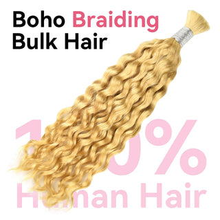 #613 Blonde Boho Braids Water Wave No Weft Bulk Hair for Human Hair CVOHAIR