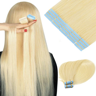 CVOHAIR 613 Blonde Glattes Tape in Haarverlängerungen Echthaar 20 Stück 50g/Packung Nahtlose Skin Weft Haare