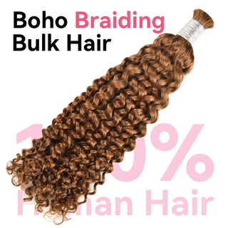 #30 Deep Wave Boho Braids No Weft Bulk Hair for Human Hair CVOHAIR