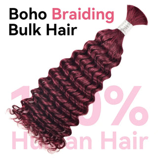 #99J Burgundy Bohemian Human Hair For Braiding CVOHAIR