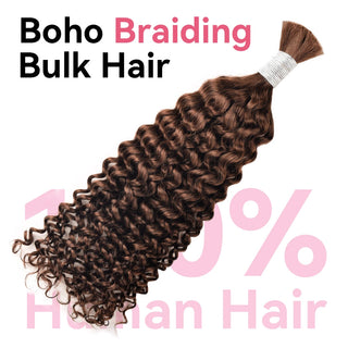 #4 Italian Curly Hot Braids Bulk Human Hair CVOHAIR