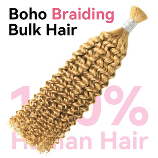 #27 Italian Curly Boho Braids No Weft Bulk Hair for Human Hair CVOHAIR