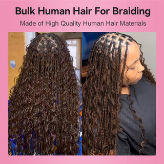 #4 Italian Curly Hot Braids Bulk Human Hair CVOHAIR