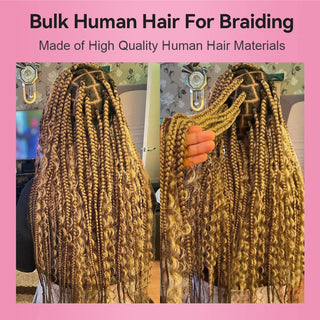 #27 Honey Blonde Boho Braids Deep Curly No Weft Bulk Hair for Human Hair CVOHAIR