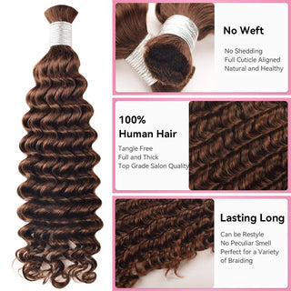 #4 Deep Wave Boho Braids No Weft Bulk Hair for Human Hair CVOHAIR