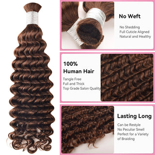 #4 Italian Curly Hot Braids Bulk Human Hair CVOHAIR