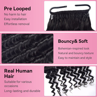 Deep Wave Crochet Human Hair Extensions CVOHAIR