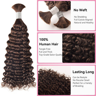 #2 Deep Wave Boho Braids No Weft Bulk Hair for Human Hair CVOHAIR