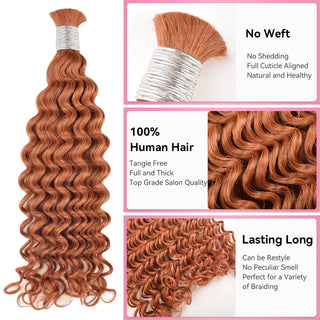 #35 Deep Wave Boho Braids No Weft Bulk Hair for Human Hair CVOHAIR