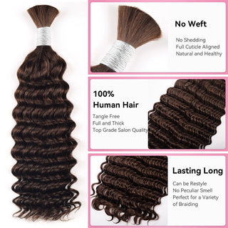 #2 Deep Wave Boho Braids No Weft Bulk Hair for Human Hair CVOHAIR