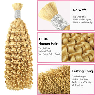 CVOHAIR #613 cheveux humains en vrac bouclés profonds pour tresser des Extensions de cheveux humains sans trame 100g/chaque paquet 