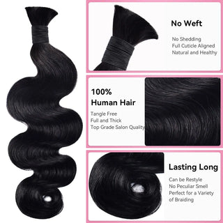 #1 Body Wave Boho Braids No Weft Bulk Hair for Human Hair CVOHAIR