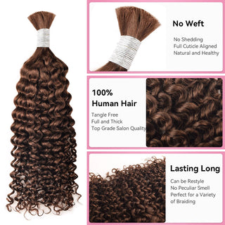 #4 Italian Curly Hot Braids Bulk Human Hair CVOHAIR