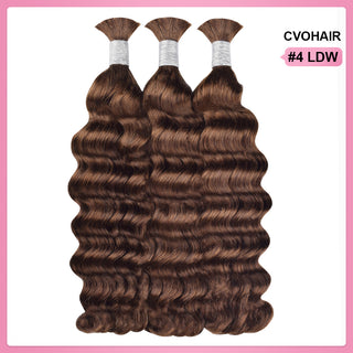 #4 Boho Braids Loose Deep Wave No Weft Bulk Hair for Human Hair CVOHAIR