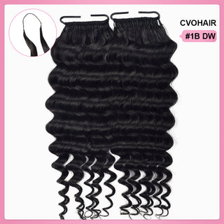 Deep Wave Crochet Human Hair Extensions CVOHAIR