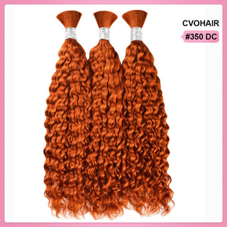 #350 Ginger Orange Boho Braids Deep Curly No Weft Bulk Hair for Human Hair CVOHAIR