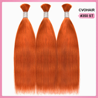 CVOHAIR #350 gingembre Orange vague profonde en vrac cheveux humains pour tresser sans trame Extensions de cheveux humains 100g/chaque paquet