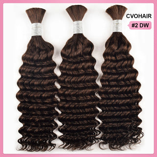 #2 Deep Wave Boho Braids No Weft Bulk Hair for Human Hair CVOHAIR