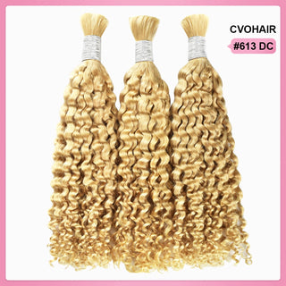 CVOHAIR #613 cheveux humains en vrac bouclés profonds pour tresser des Extensions de cheveux humains sans trame 100g/chaque paquet 