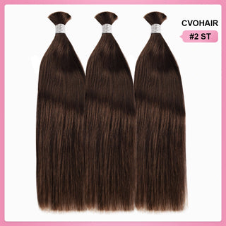 CVOHAIR #2 Cheveux humains en vrac ondulés pour tresser des extensions de cheveux humains sans trame 100 g/chaque paquet