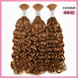 #30 Brown Boho Braids Italian Curly No Weft Bulk Hair for Human Hair CVOHAIR