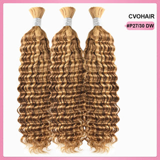 #P27/30 Deep Wave Boho Braids No Weft Bulk Hair for Human Hair CVOHAIR