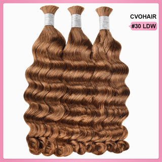 #30 Boho Braids Loose Deep Wave No Weft Bulk Hair for Human Hair CVOHAIR