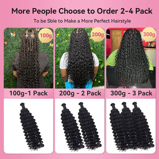 #4/27 Ombre Highlight Boho Braids Deep Wave No Weft Bulk Hair for Human Hair CVOHAIR