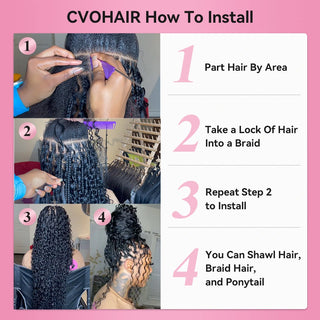 CVOHAIR # 99J cheveux humains ondulés en vrac pour tresser des Extensions de cheveux humains sans trame 100g/chaque paquet 