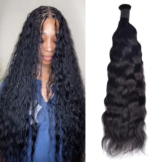 #1B Natural Black Boho Braids Wave and Wet No Weft Bulk Hair for Human Hair CVOHAIR