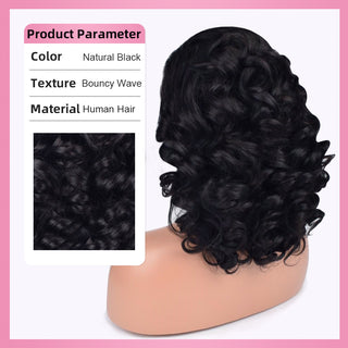 Bouncy Wave HD Lace Frontal Wigs Human Hair 200% Density Pre Plucked With Baby Hair CVOHAIR