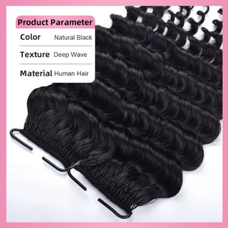 Deep Wave Crochet Human Hair Extensions CVOHAIR