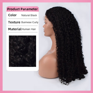 CVOHAIR Kinky Curly HD Lace Front Perücken Echthaar 200 % Dichte Transparent Lace Frontal Perücken Vorgezupft Mit Babyhaar