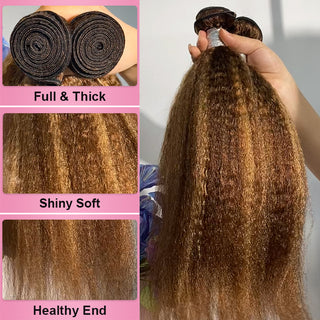 Mix Color Customized Kinky Straight 10A 100% Real Human Hair Bundles Free Shipping CVOHAIR