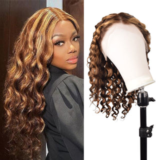#4/27 Loose Deep Wave HD Lace Front Wigs Human Hair 200% Density Transparent Lace Frontal Wigs Pre Plucked With Baby Hair CVOHAIR