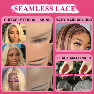 #4/27 Straight Bob Wig HD Lace Front Wigs Human Hair 180% Density Transparent Lace Frontal Wigs Pre Plucked With Baby Hair CVOHAIR