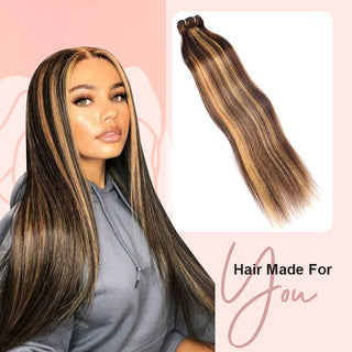 #4/27 Straight 10A Human Hair Bundles Virgin Hair 100% Unprocessed Weave Bundles Human Hair Double Weft CVOHAIR