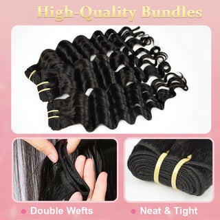 #1B Loose Deep Wave Hair 12A Bundles 100% Unprocessed Brazilian Virgin Human Hair Weave Bundles CVOHAIR