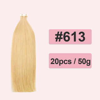 #613 Blonde Tape in Hair Extensions Free Shipping Human Hair 20pcs 50g/pack Seamless Skin Weft Hair CVOHAIR